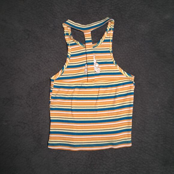 Care Bears Striped Halter Tank Top Cotton Blend Fun Playful Nostalgic Multicolor - Picture 4 of 8